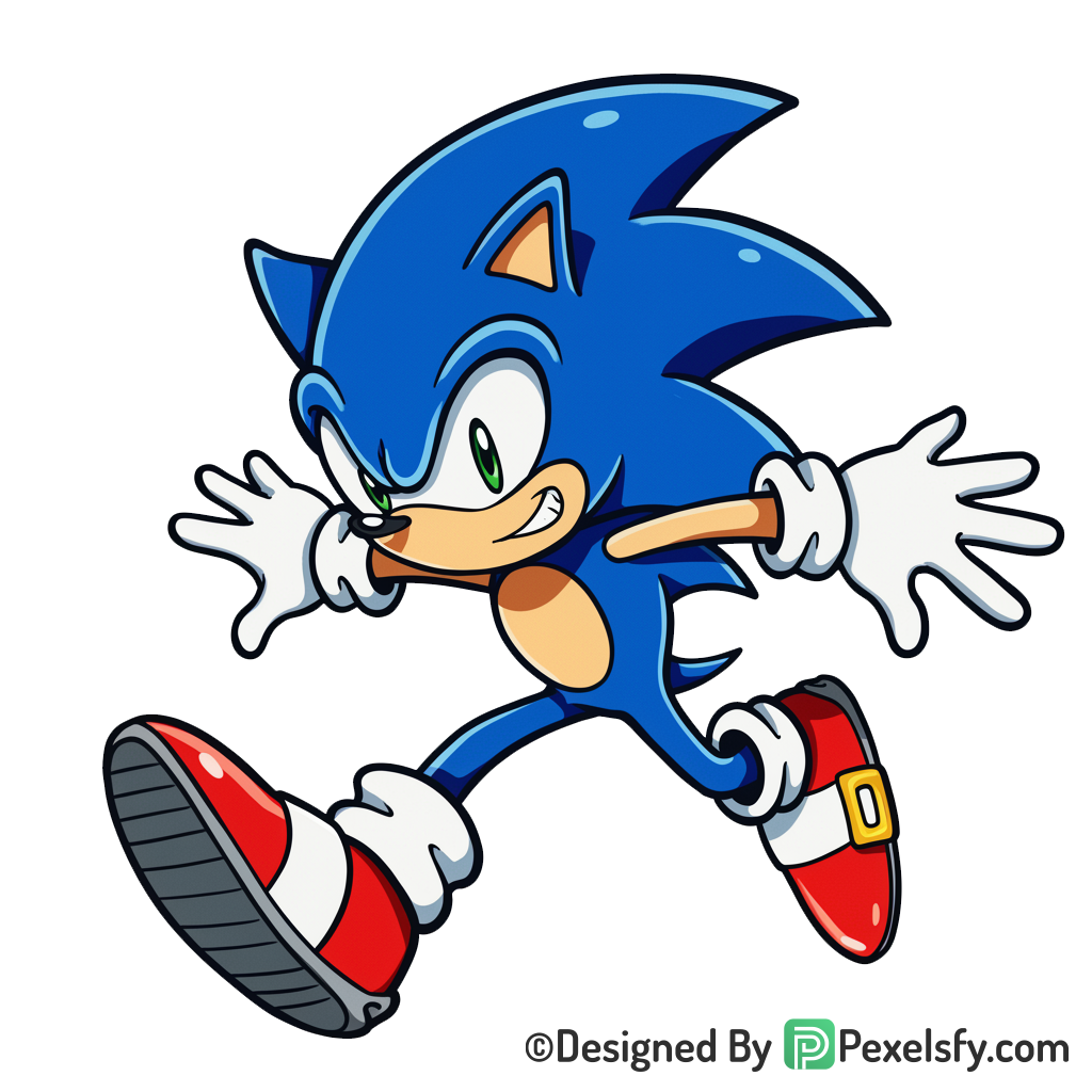 Classic Sonic PNG Transparent Background, sonic clipart,