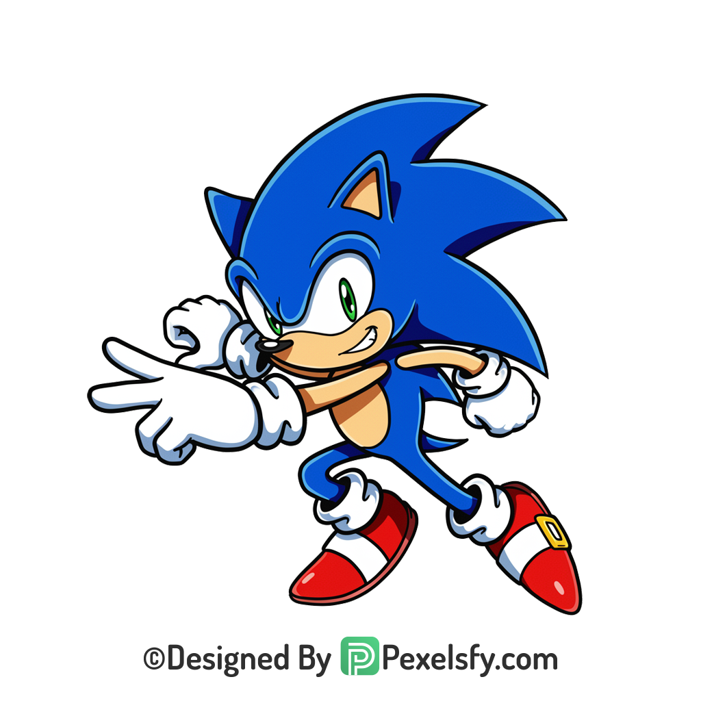 Cool Sonic Style PNG Transparent Background, sonic