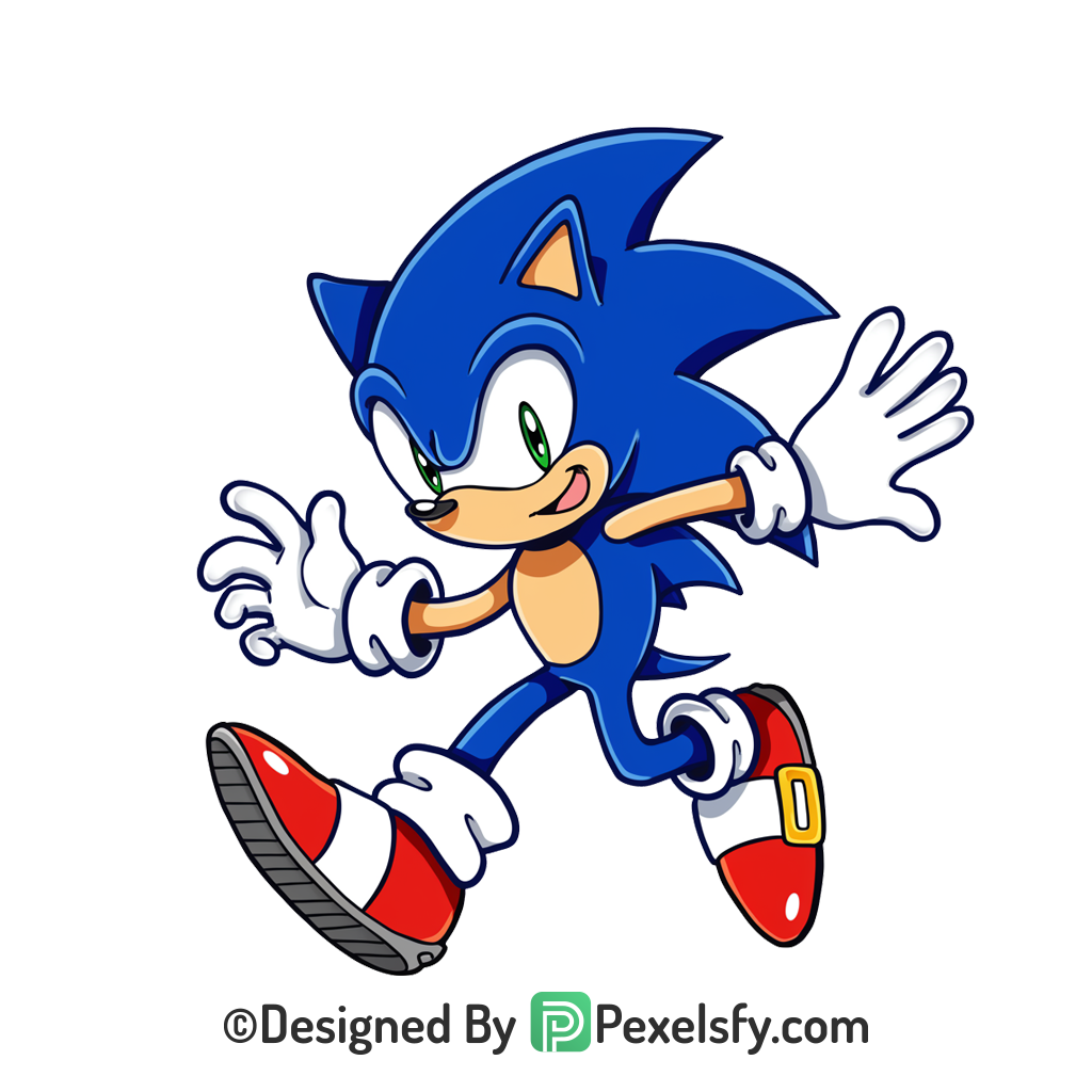 Artistic Sonic Design Sonic PNG Transparent Background,
