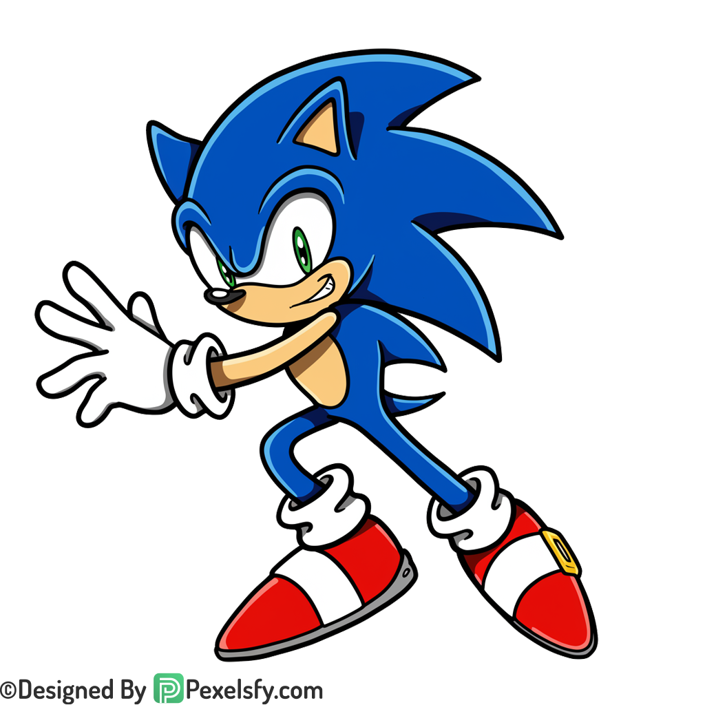 new Sonic Design Sonic PNG Transparent Background,