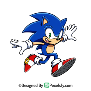 Neon Sonic Design PNG Transparent Background, sonic