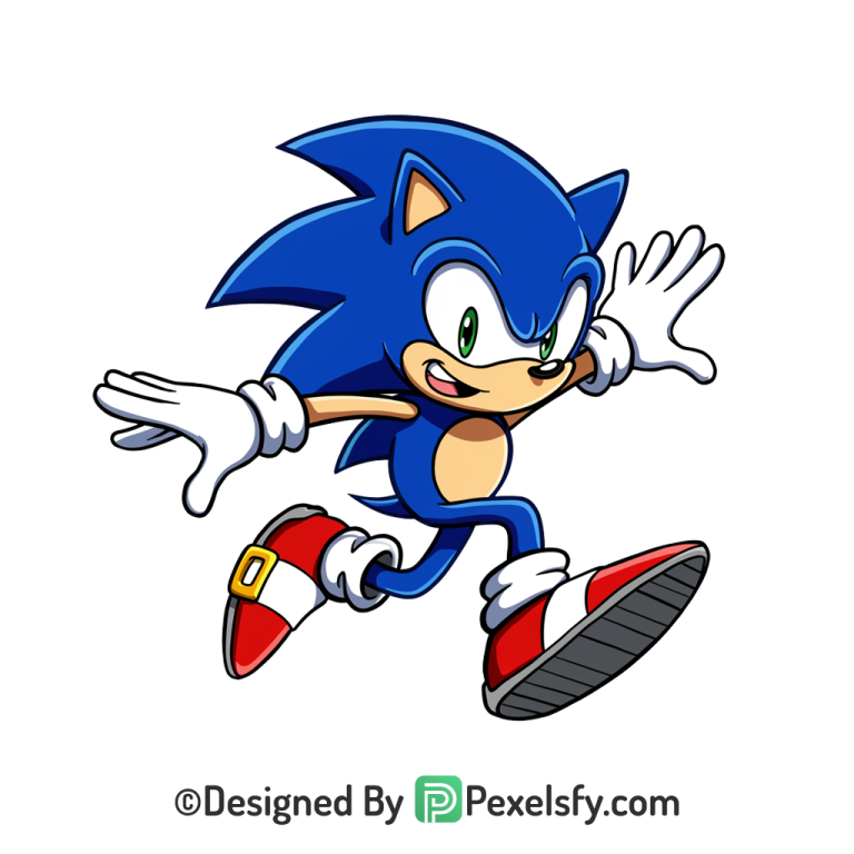 Neon Sonic Design PNG Transparent Background, sonic