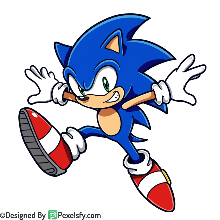 Glowing Style Sonic PNG Transparent Background, sonic