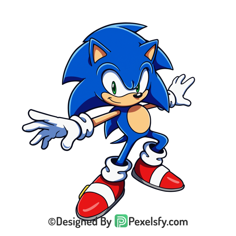 Classic Pose Sonic PNG Transparent Background, sonic