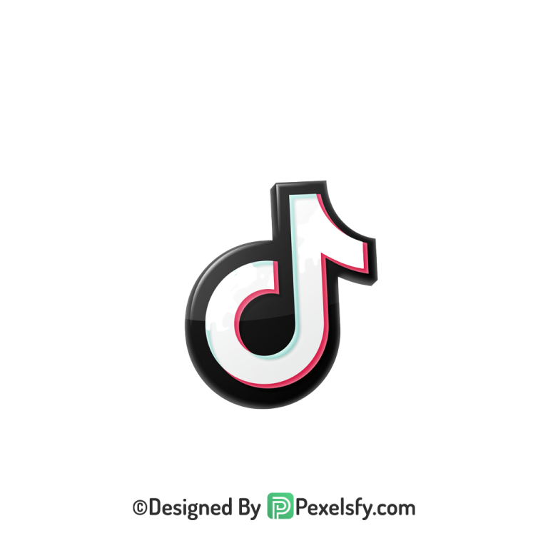 TikTok Logo PNG Transparent White Clipart, social