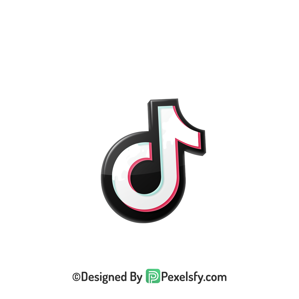 TikTok Logo PNG Transparent White Clipart, social