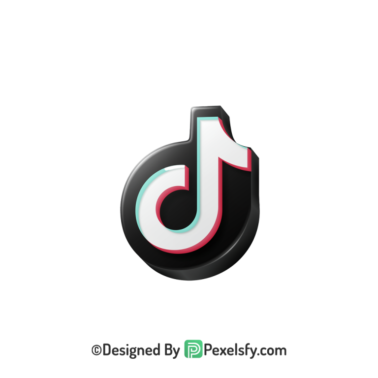 TikTok Logo PNG Transparent Black Background, social