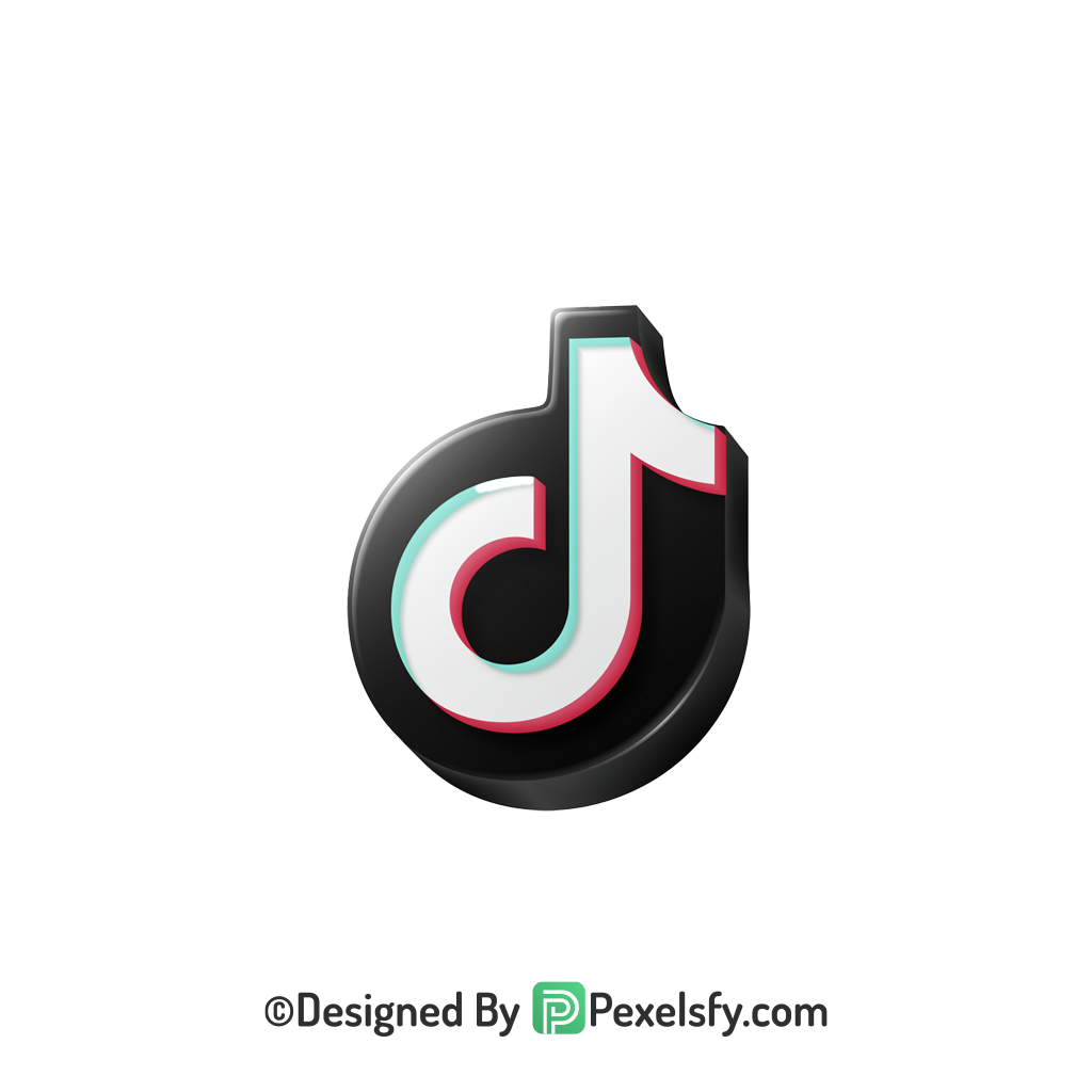 TikTok Logo PNG Transparent Black Background, social