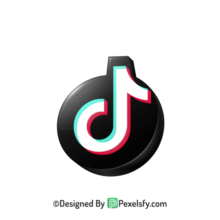 TikTok Logo PNG Transparent Cartoon Look, social