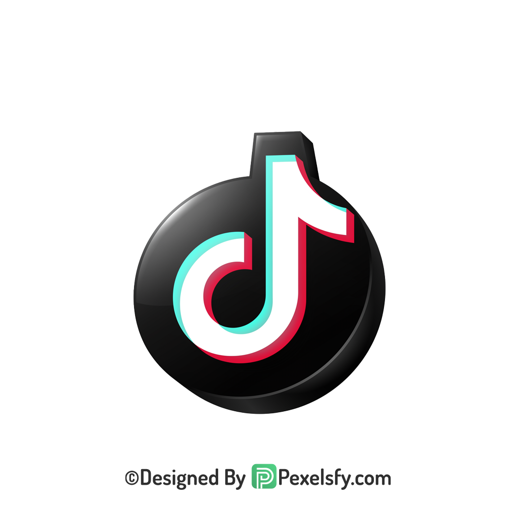 TikTok Logo PNG Transparent Cartoon Look, social