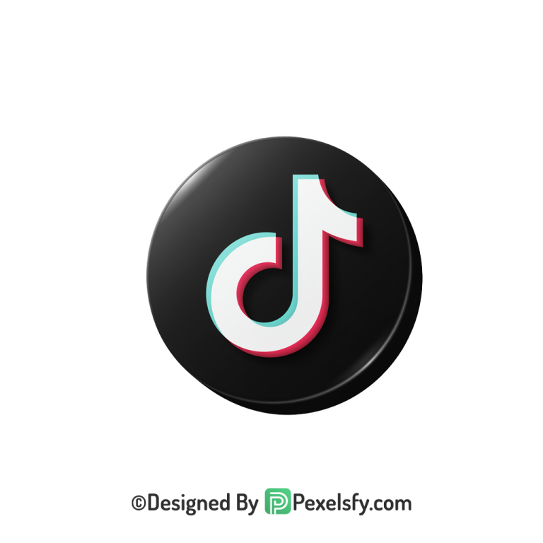 TikTok Logo PNG Transparent 3D Look, social