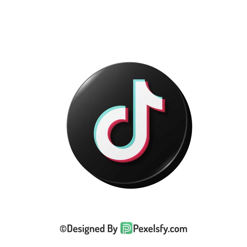 TikTok Logo PNG Transparent 3D Look, social