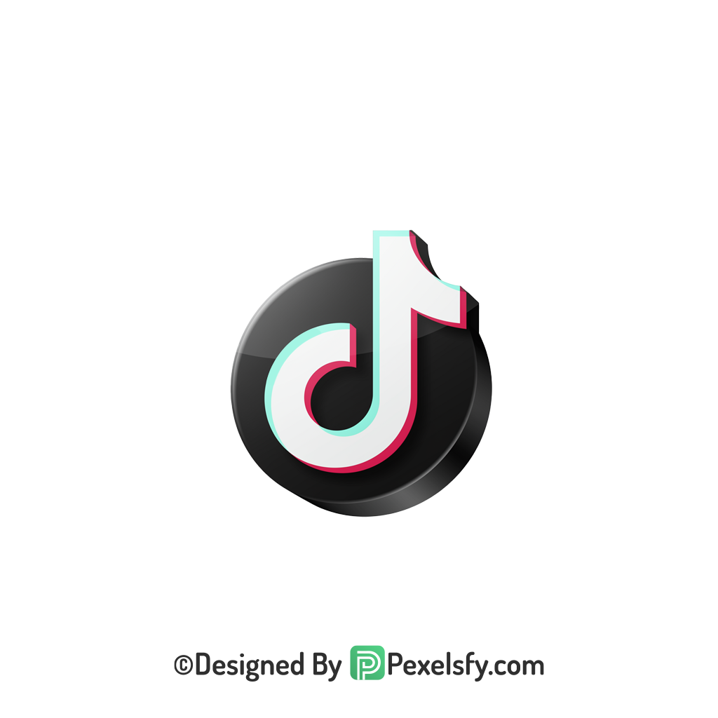 TikTok Logo PNG Transparent Flat Design, social