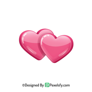 Vibrant Two Pink Hearts PNG Transparent, 3d