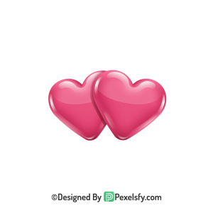Stunning Two Pink Hearts PNG Transparent, 3d