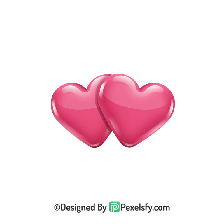 Stunning Two Pink Hearts PNG Transparent, 3d