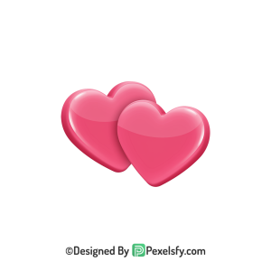 Realistic Two Pink Hearts PNG Transparent, 3d