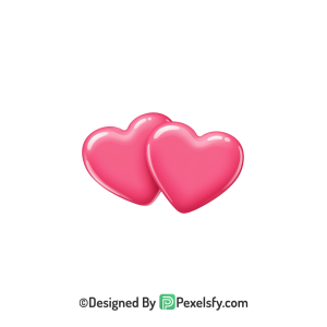 Fantasy Two Pink Hearts PNG Transparent, 3d