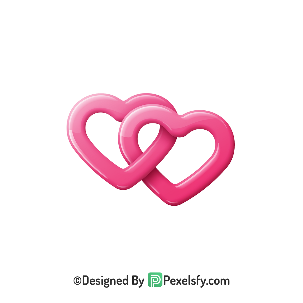 Soft Glow Two Pink Hearts PNG Transparent,