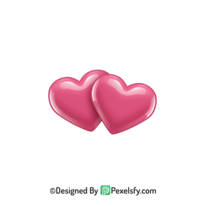 Adorable Two Pink Hearts PNG Transparent, 3d