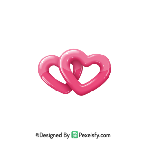 Pastel Two Pink Hearts PNG Transparent, 3d