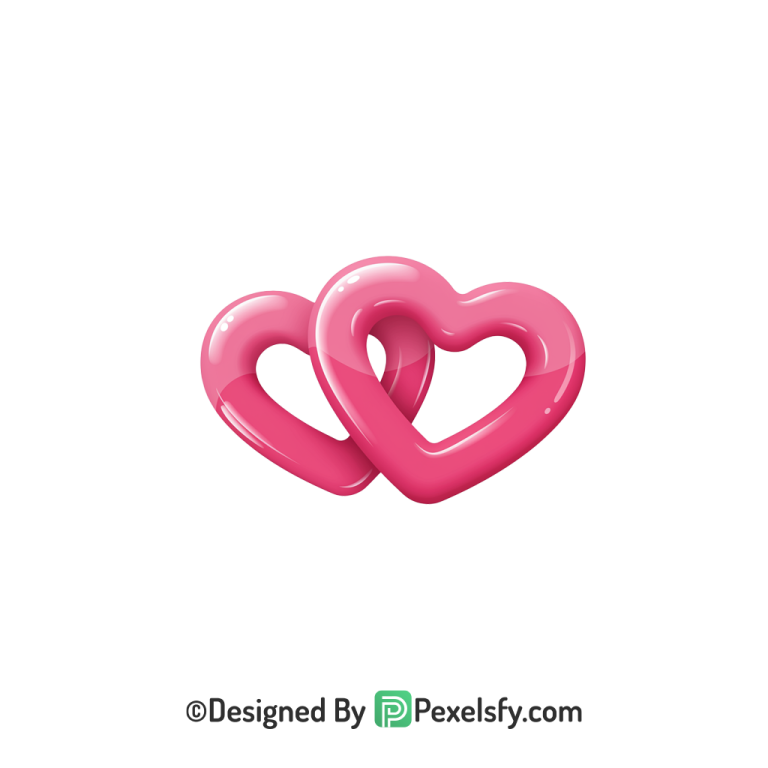 Pastel Two Pink Hearts PNG Transparent, 3d