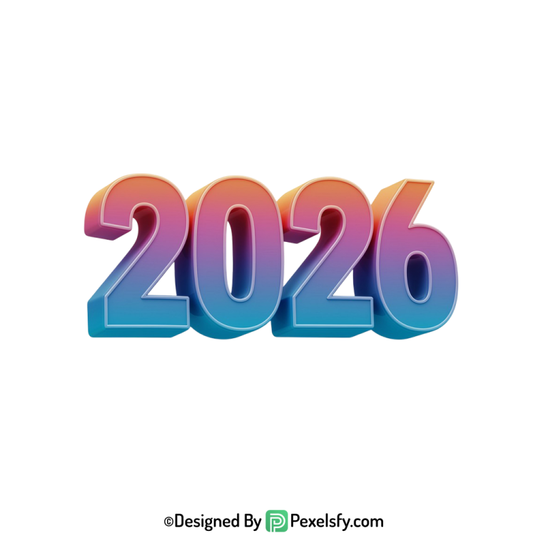 3d 2026 png with transparent background, transparent
