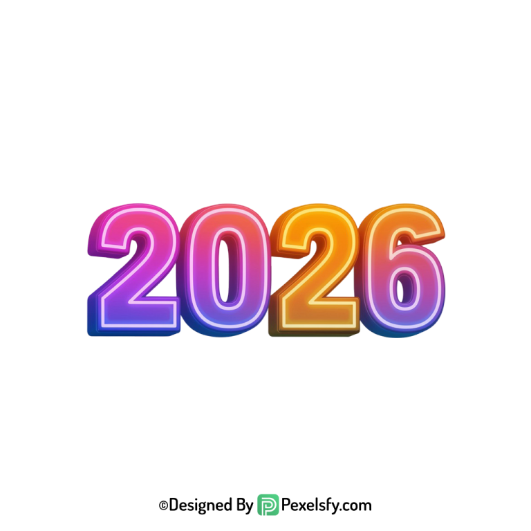 3d 2026 png futuristic text style, transparent