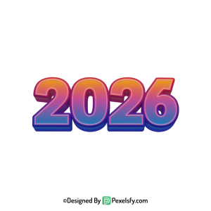 3d 2026 png in bold font, transparent