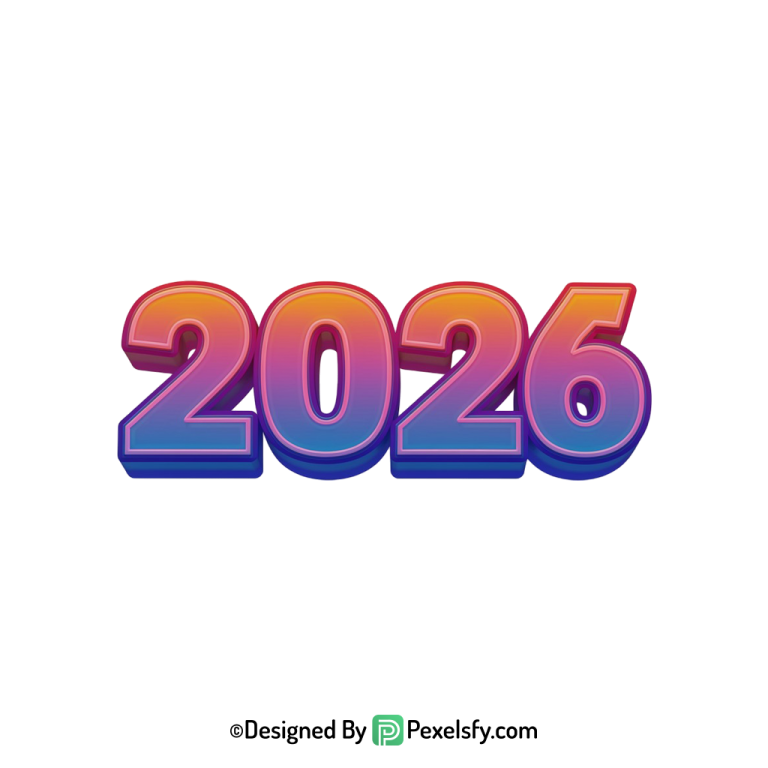 3d 2026 png in bold font, transparent