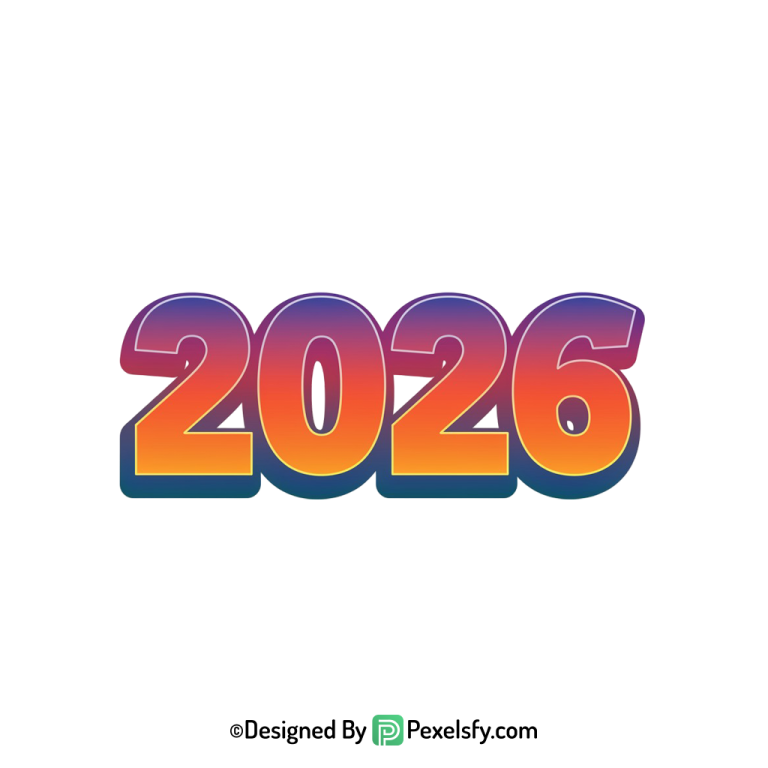 3d 2026 png silver chrome text, transparent