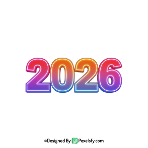 3d 2026 png isolated number file, transparent