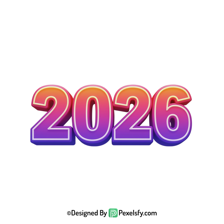 3d 2026 png editable high resolution, transparent
