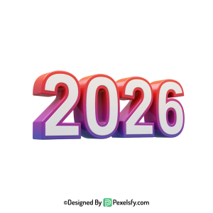 3d 2026 png suitable for banners, transparent