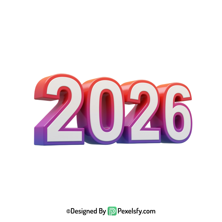 3d 2026 png suitable for banners, transparent