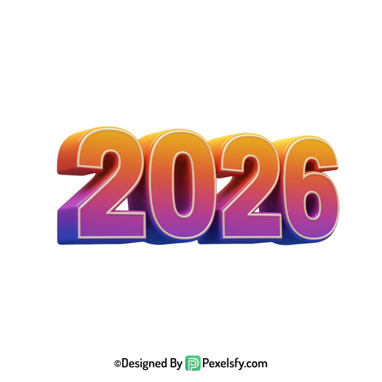 3d 2026 png new year countdown, transparent