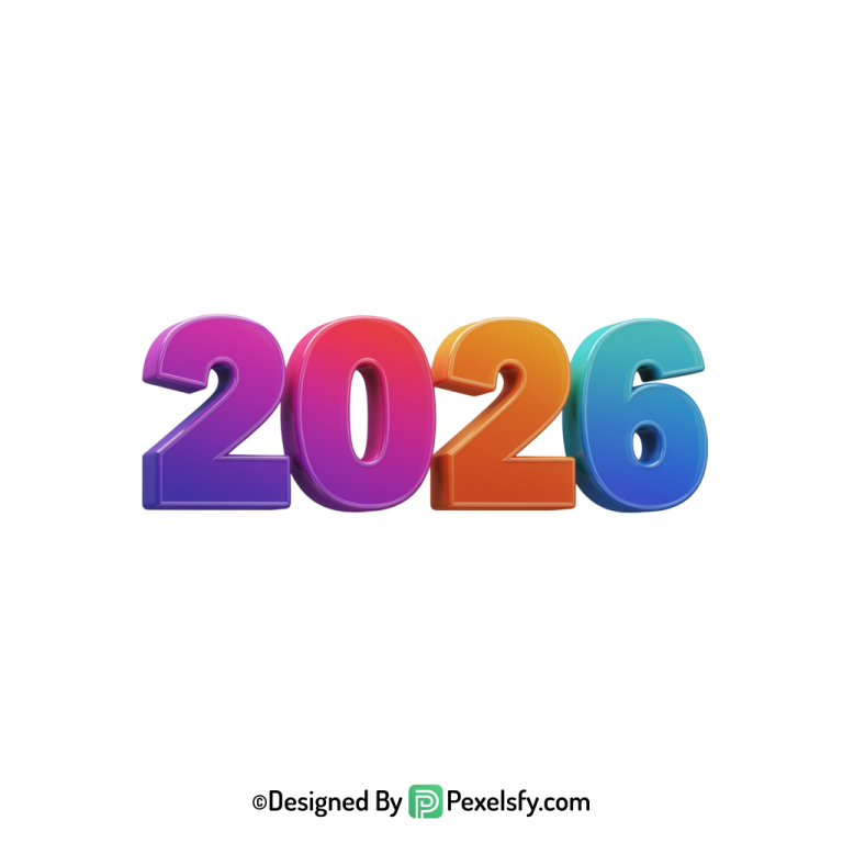 3d 2026 png perfect for flyers, transparent
