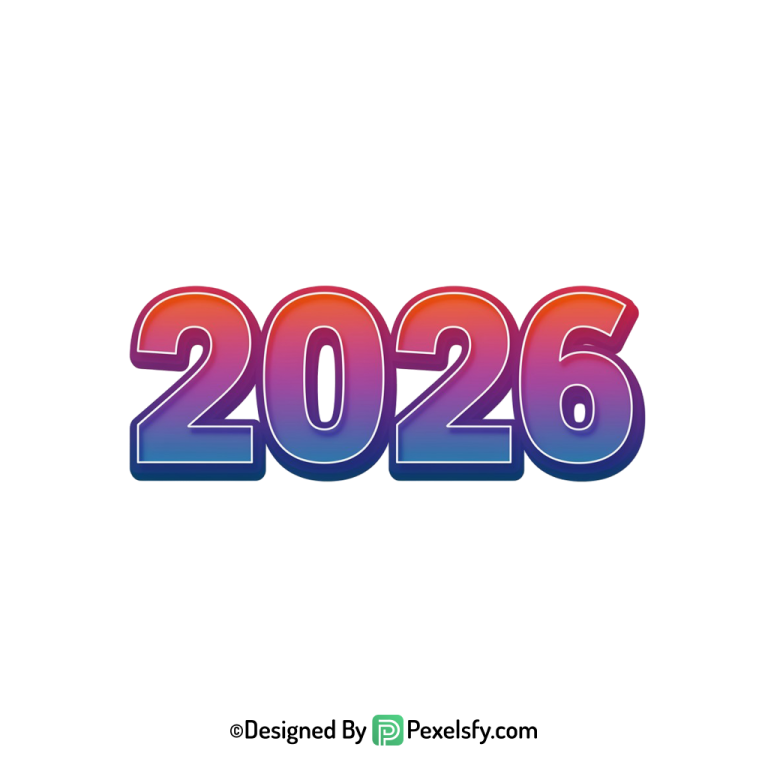 3d 2026 png futuristic new year, transparent