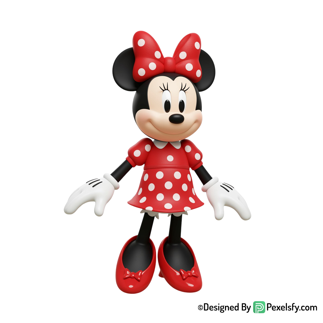 Minnie rosa, png en pose sonriente, fondo
