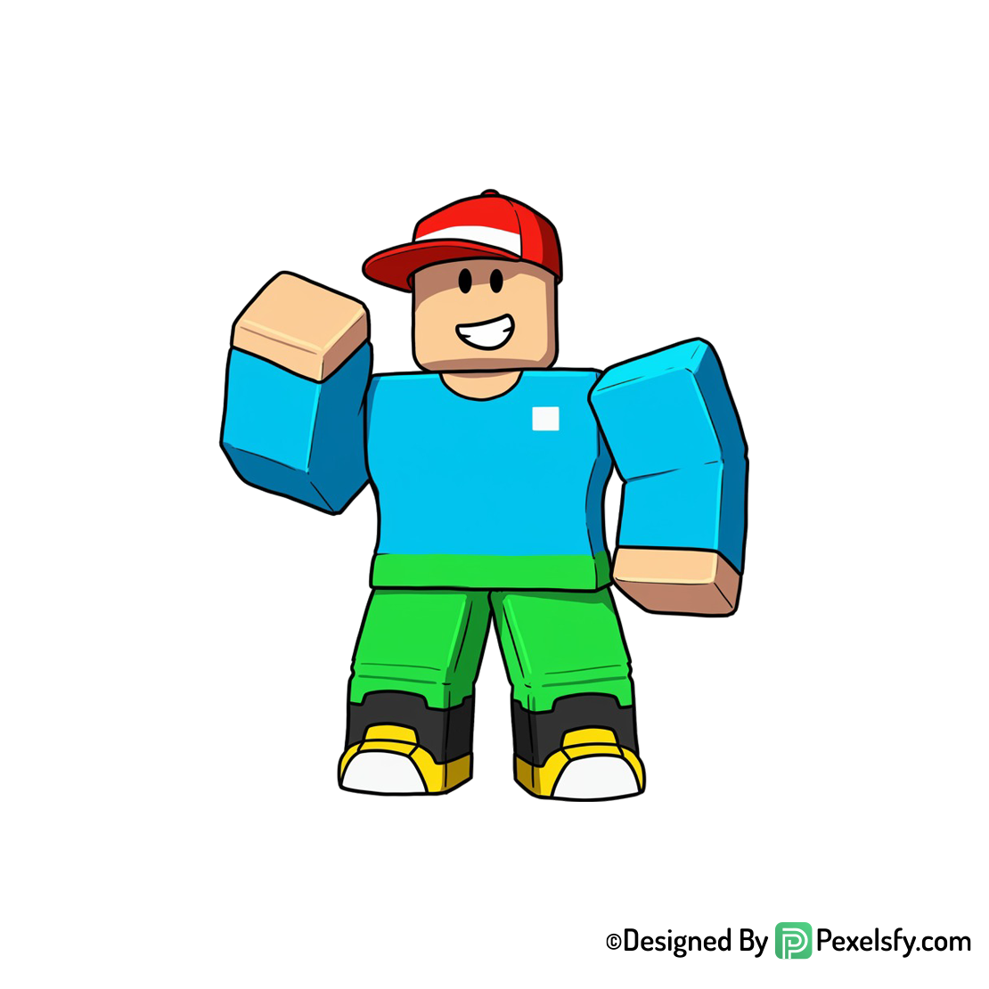 Roblox png image con estilo animado, fondo