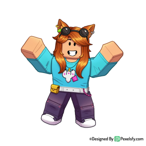 Roblox png image con estilo pixelado, fondo