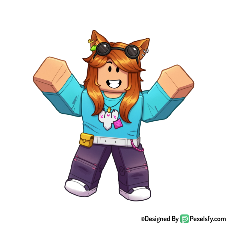 Roblox png image con estilo pixelado, fondo