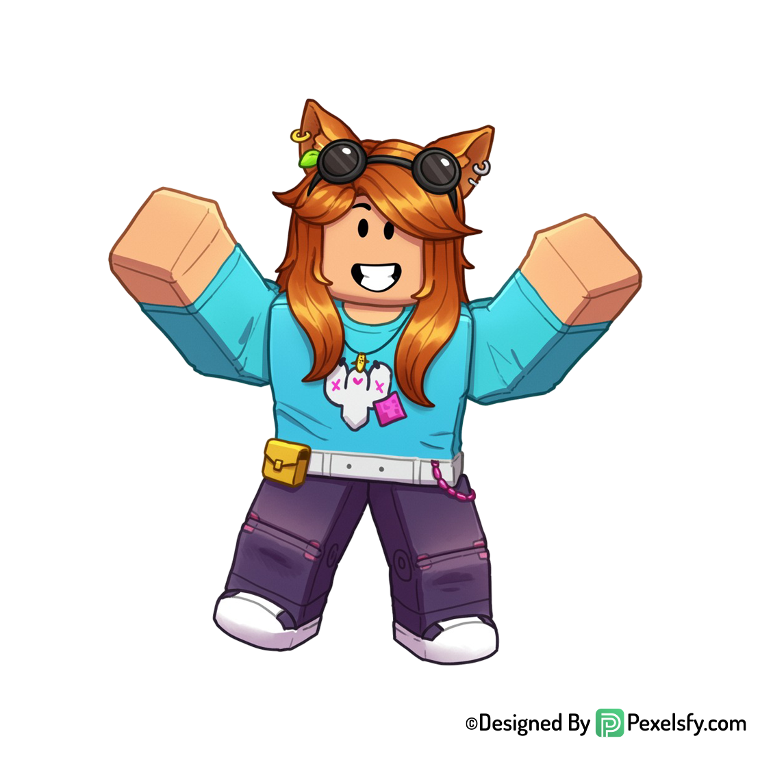 Roblox png image con estilo pixelado, fondo