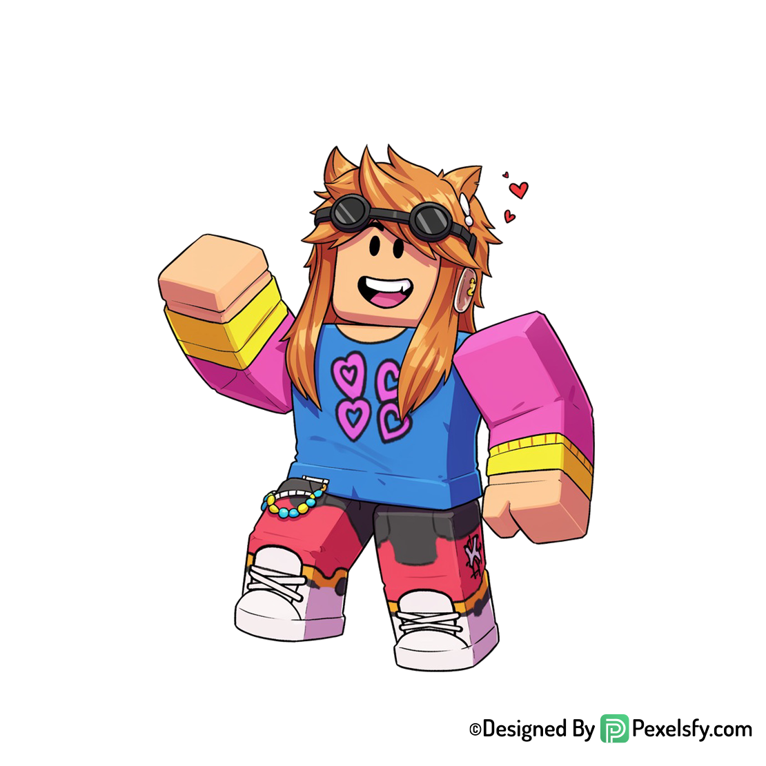 Roblox png image en pose dinámica, fondo