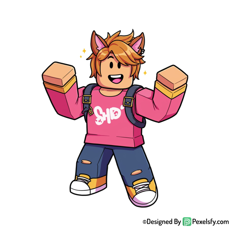 Roblox png image con expresión alegre, fondo