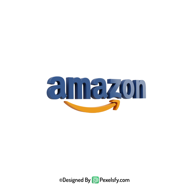 3D Amazon Logo PNG on White,transparent background