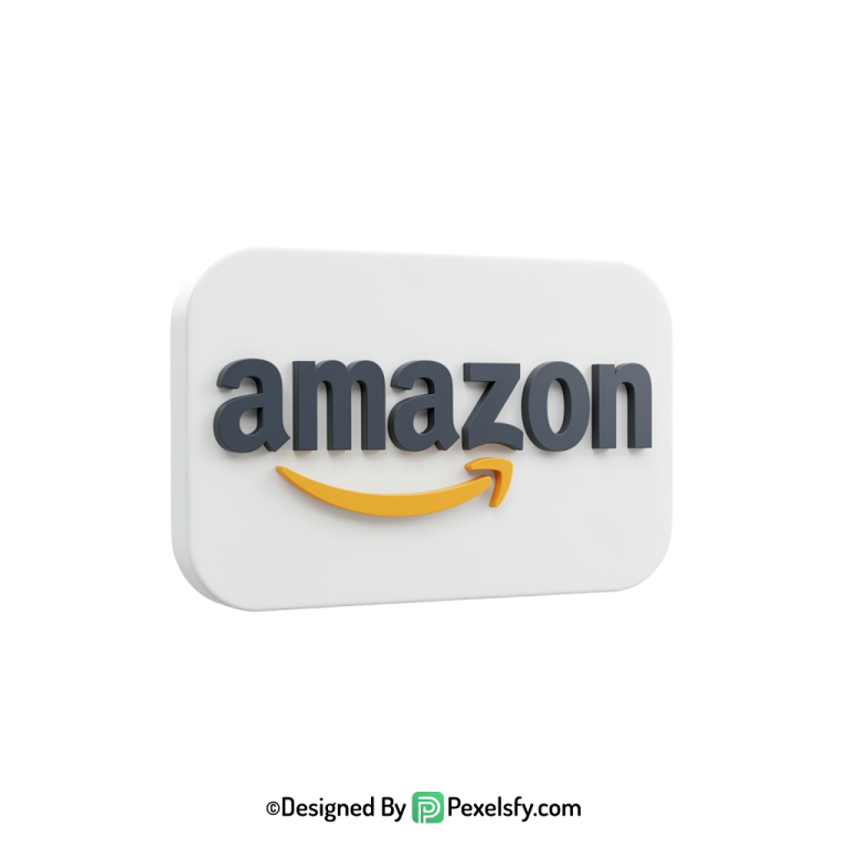 3D Amazon Logo PNG for Websites,transparent background
