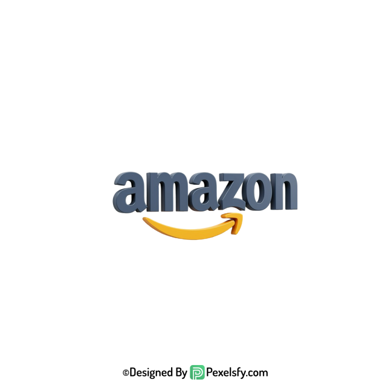 3D Amazon Logo PNG with Reflection,transparent background