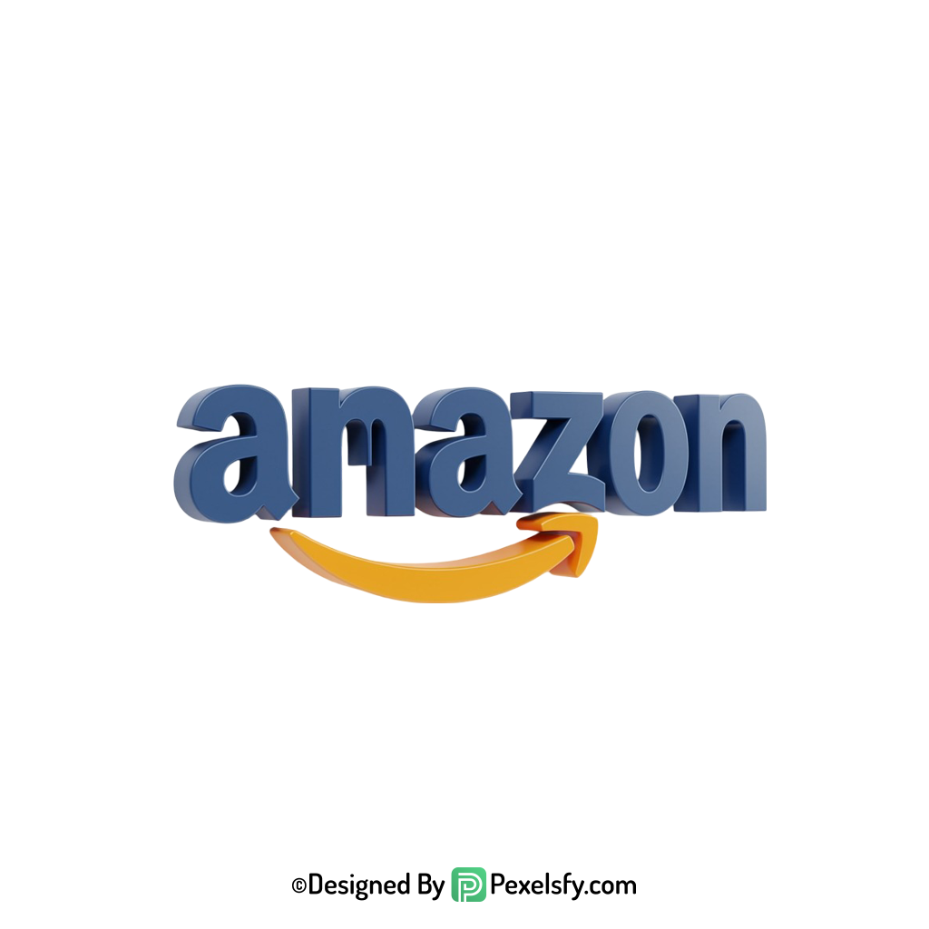 3D Amazon Logo PNG for Print,transparent background