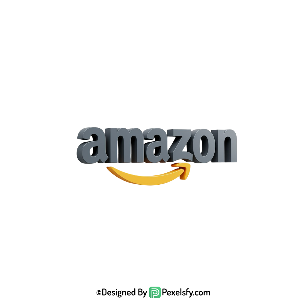 3D Amazon Logo PNG Graphic Asset,transparent background
